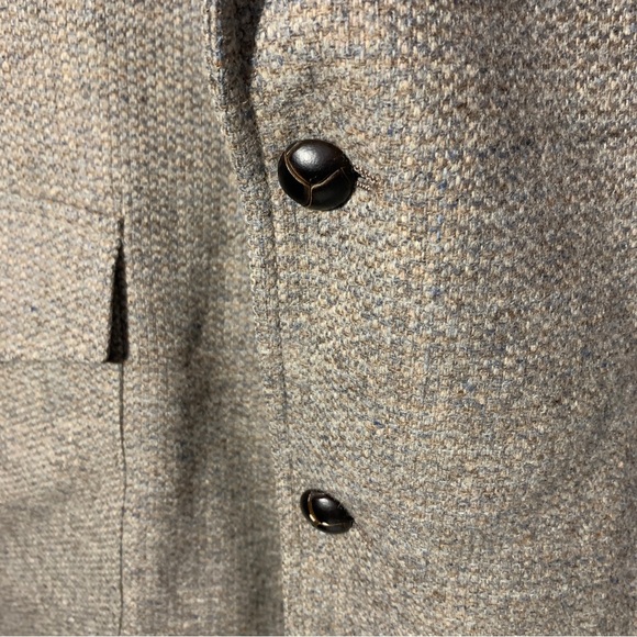 VTG Pendleton Brown Tweed Men's Sport Coat Blazer Wool Suede Patches Size 46 L - Picture 4 of 12